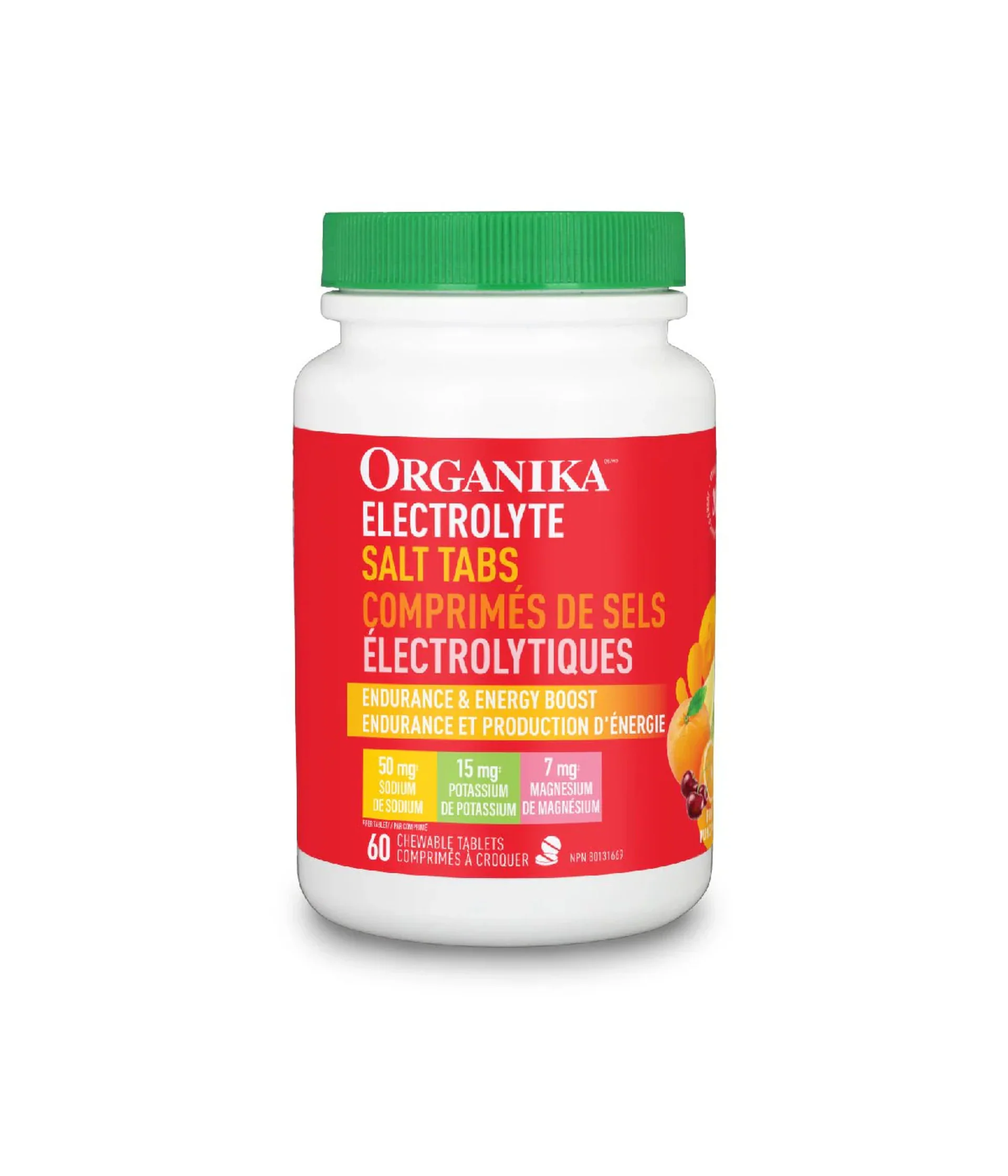 Organika Salt Tabs 60 Chewable Tablets Fruit Punch Flavor